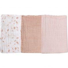 Lot de 3 gants de toilette en mousseline Rose et Lili - Trois Kilos Sept