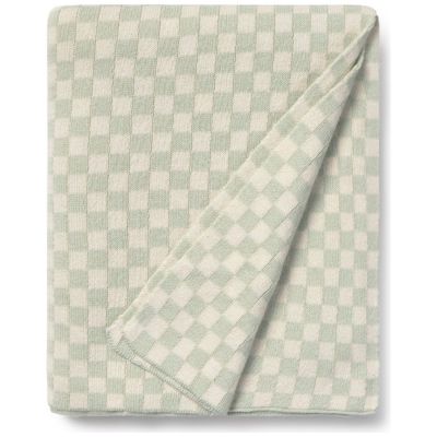 Couverture bébé tricotée Tiles bleu sauge (80 x 100 cm) Lorena Canals