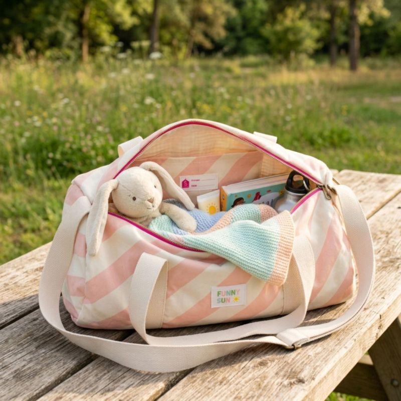 Sac week-end à rayures Roses Pop Sauthon Ambiance 1