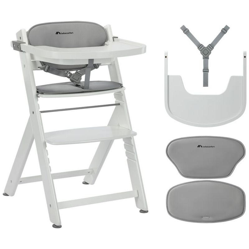 Chaise haute évolutive Timba 2 avec coussin White-Grey Bébé Confort Produit 9