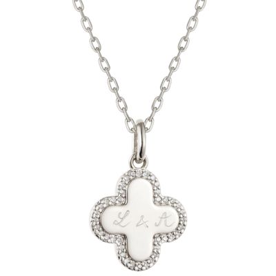 Collier Croix Romane Cristal personnalisable (argent 925)  par Merci Maman