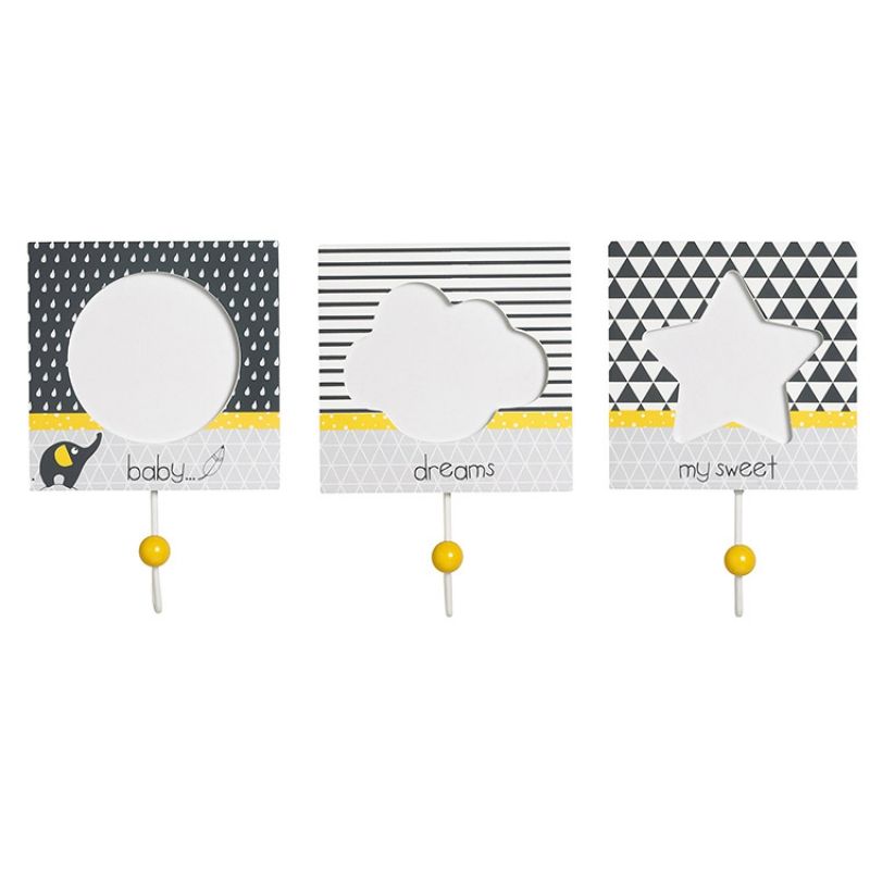 Lot de 3 patères Babyfan Sauthon