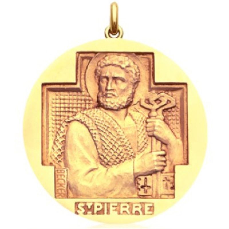 Médaille Saint Pierre (or jaune 750°) Becker