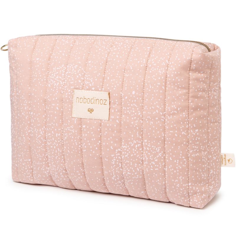 Trousse de toilette Travel rose White bubble Nobodinoz
