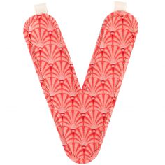 Lettre en tissu à suspendre réversible V (9,5 cm)