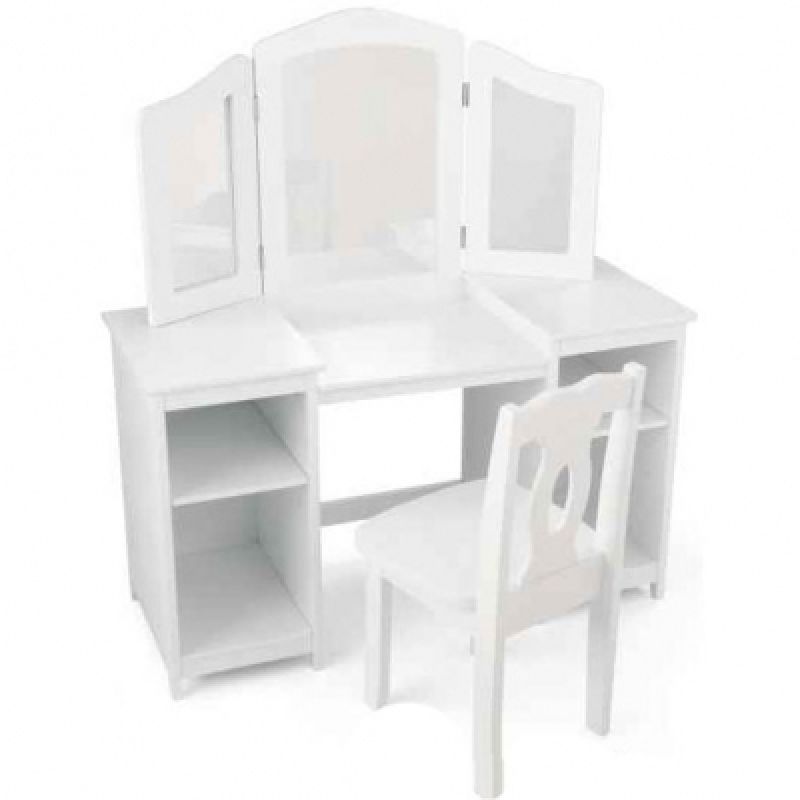 Coiffeuse enfant de luxe blanche avec chaise KidKraft