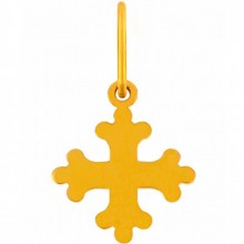 Pendentif Mini Breloque Croix Occitane 10 mm (or jaune 750°)  par Maison La Couronne
