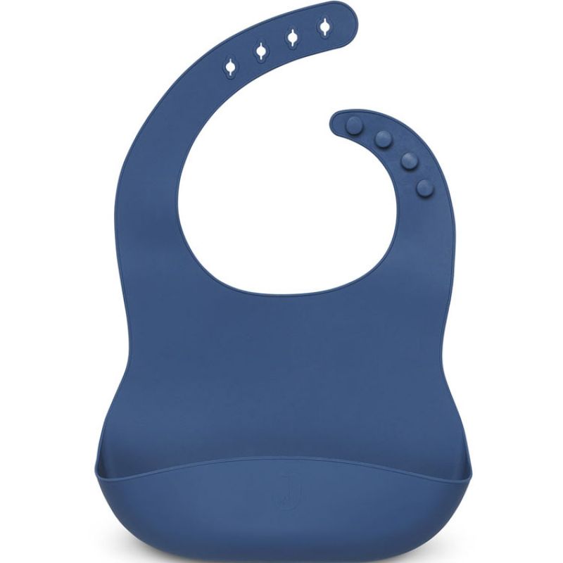 Bavoir à poche en silicone Jeans Blue Jollein