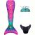 Variation Multicolore du produit Ensemble 3 pièces queue de sirène Star (taille S - 10 ans) de la marque Kuaki Mermaids