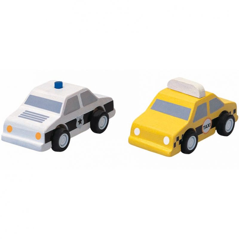 Taxi et voiture de police (2 pièces) Plan Toys