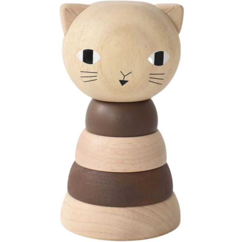 Tour à empiler en bois chat Wee Gallery