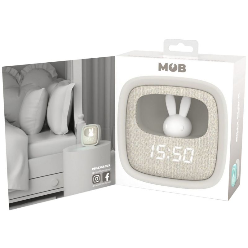 Réveil 2 en 1 Billy Clock Grey MOB Produit ouvert 5
