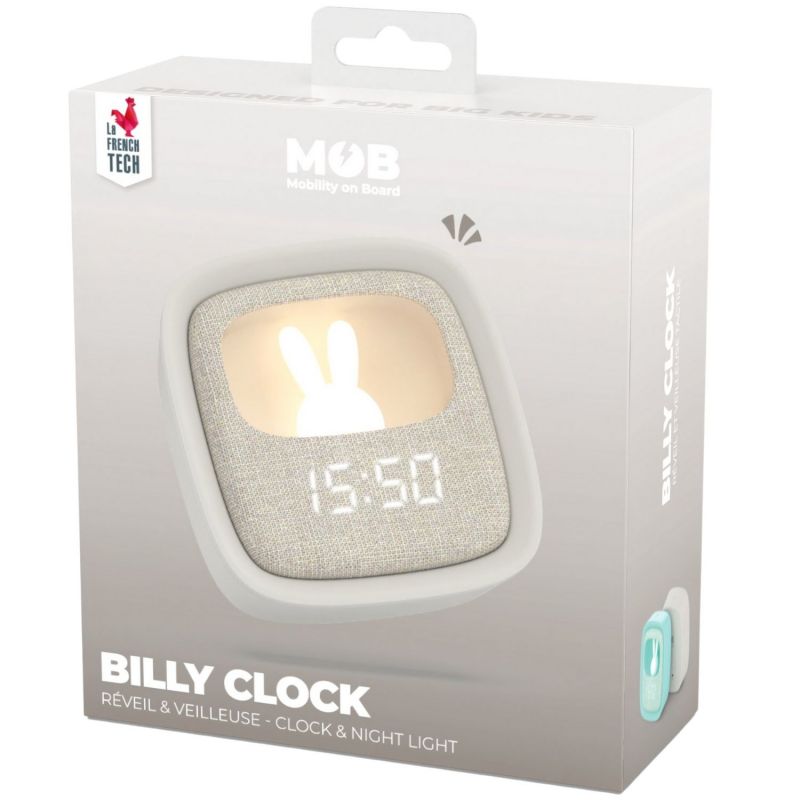 Réveil 2 en 1 Billy Clock Grey MOB Packaging 6