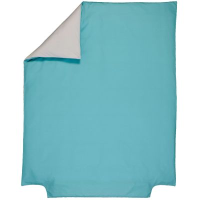 Housse de couette coton bio gris perle et turquoise (120 x 150 cm) P'tit Basile