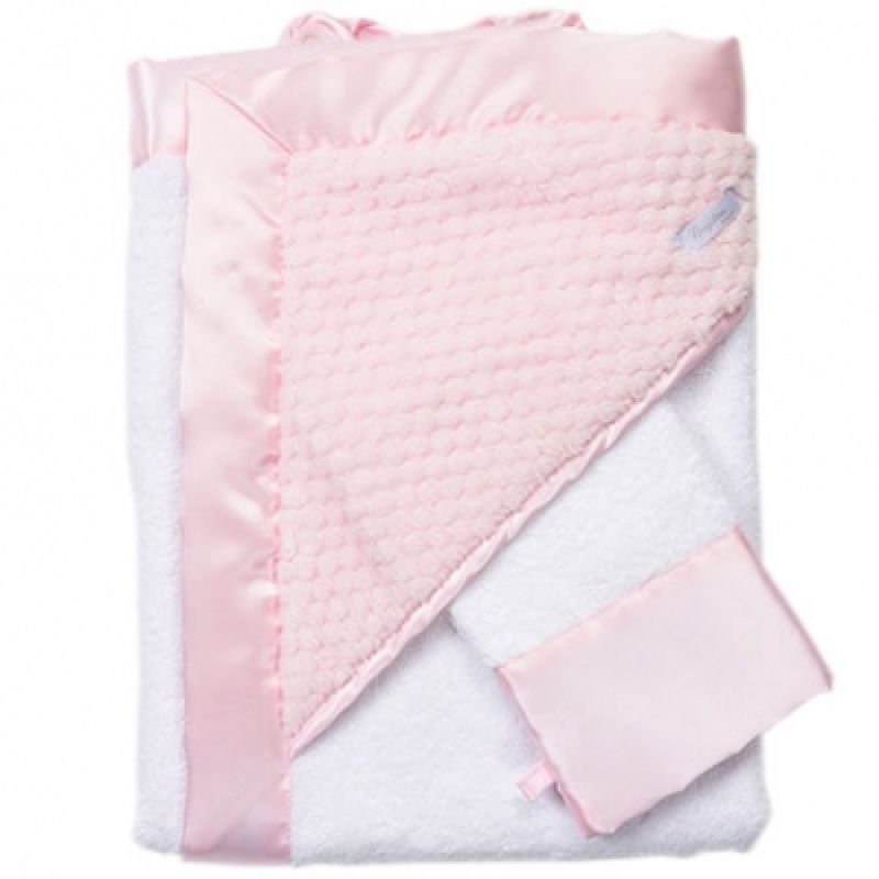 Cape de bain + gant de toilette Beryl rose Maison Nougatine