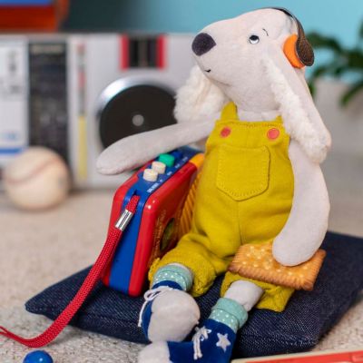 Peluche chien Pilou jaune Puce et Pilou (37 cm)