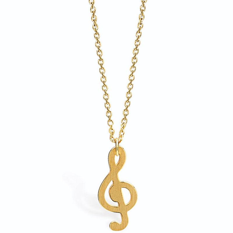 Collier clef de sol (vermeil doré) Coquine