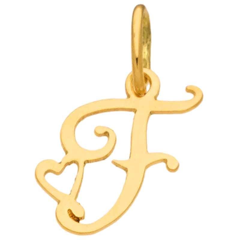 Pendentif initiale F (or jaune 750°) Berceau magique bijoux