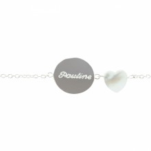 Bracelet Lovely nacre coeur (argent 925°)  par Petits trésors