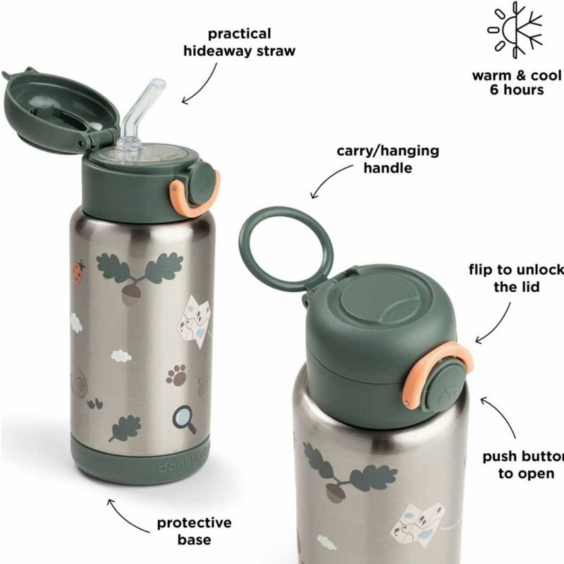 Gourde à paille isotherme Tiny trails Vert (340 ml) Done by Deer Produit 7