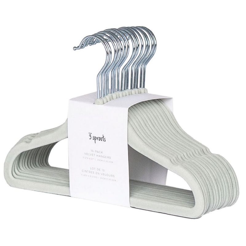 Lot de 15 cintres en velours écume 3 sprouts Produit 1