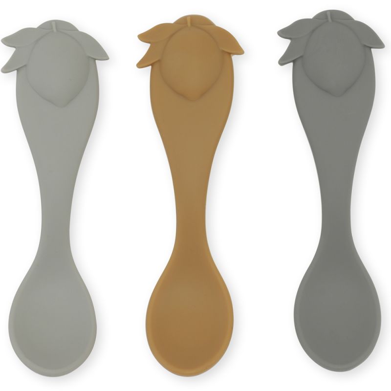 Lot de 3 cuillères Lemon en silicone ocean mix Konges Slojd