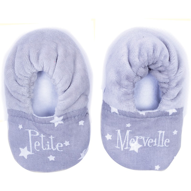Chaussons de naissance Petite Merveille gris BB & Co