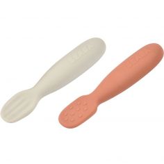 Lot de 2 pré-cuillères en silicone terracotta - Béaba