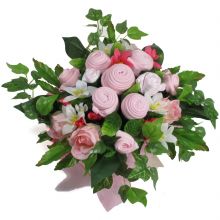 Bouquet de naissance classic rose 11 pièces (0 à 4 mois)  par BabyBlooms