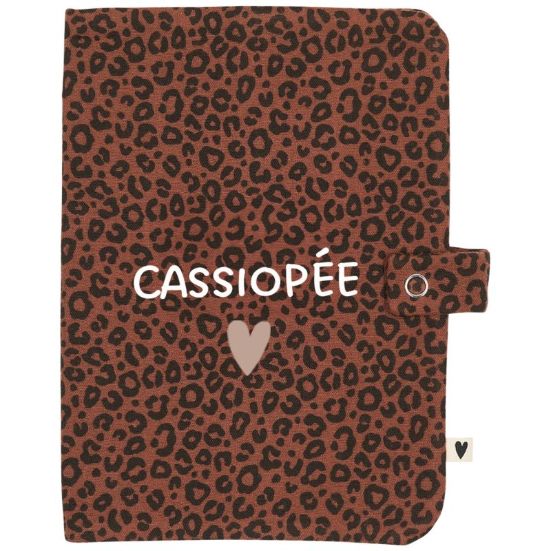 Protège carnet de santé Gaze Léopard Marron (personnalisable) Atelier Wagram Produit 1