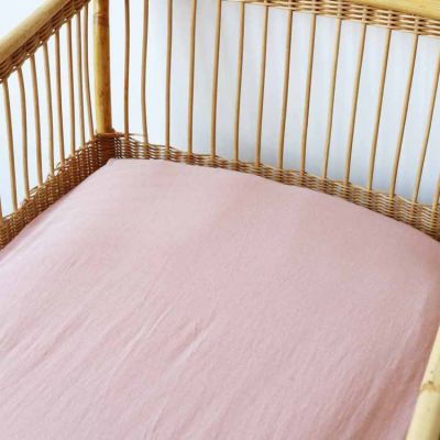Drap housse vieux rose pour lit bébé 140 x 70 cm – bebemam