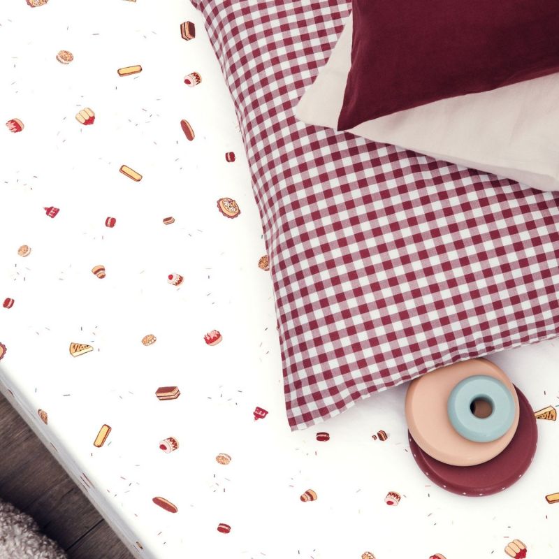Drap housse en coton bio pour Gourmandises (72 x 33 cm) Kadolis Ambiance 5