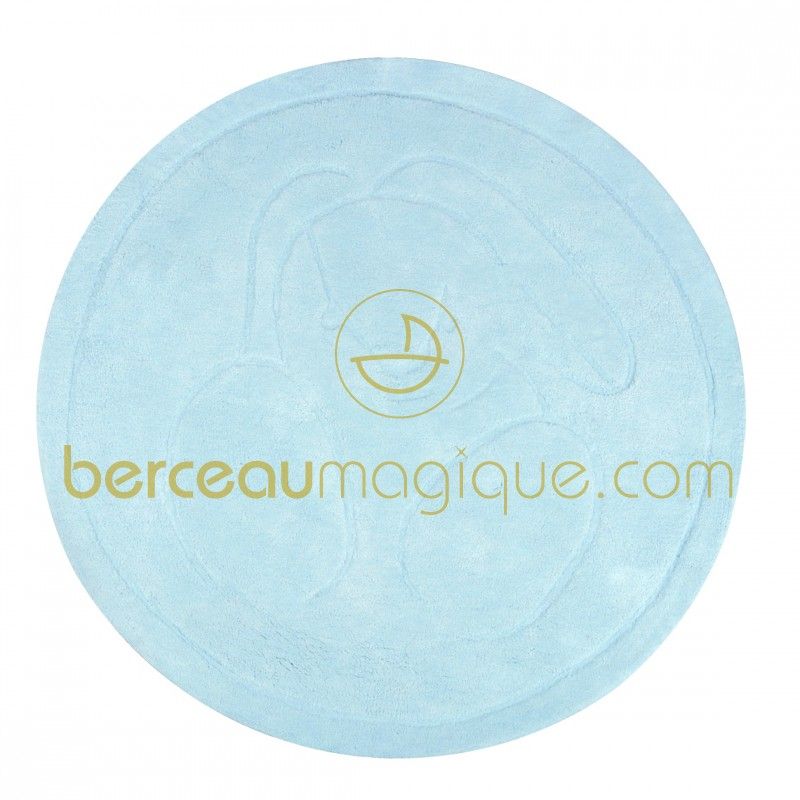 Tapis bébé garçon rond bleu Plume (120 cm) Kaloo