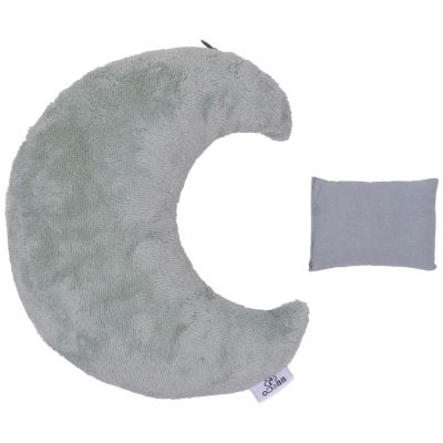 Bouillotte lune bambou et gaze de coton vert de gris BB & Co