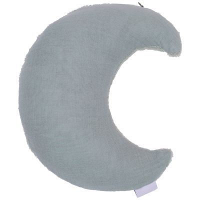 Bouillotte lune bambou et gaze de coton vert de gris