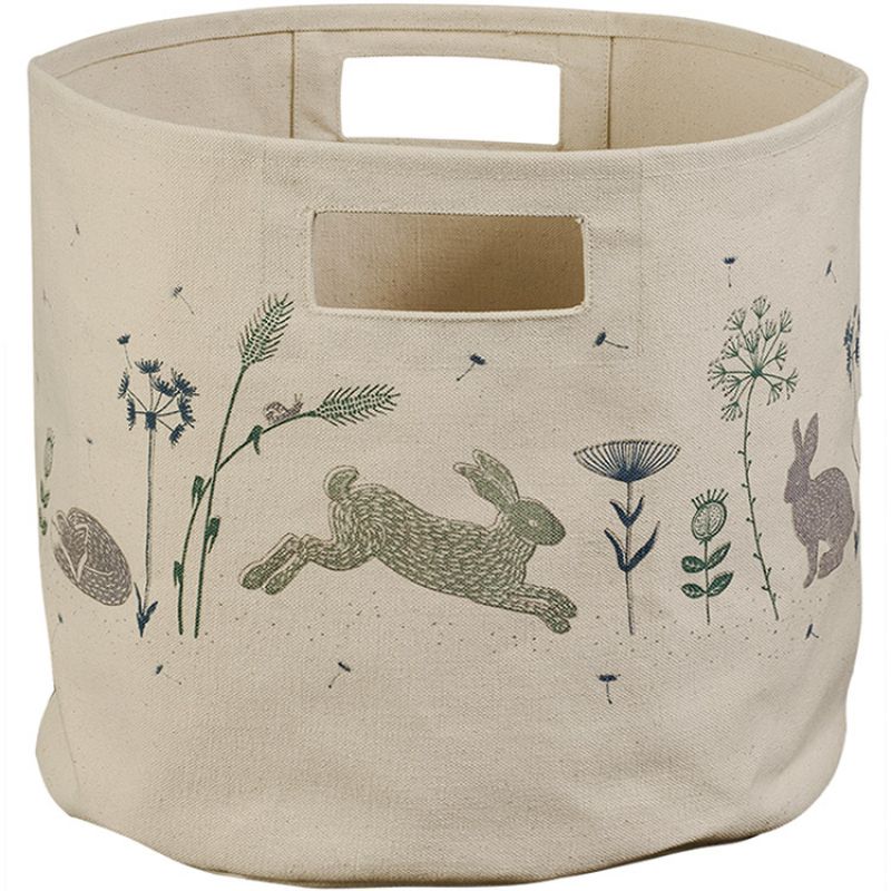 Panier de toilette lapin bleu Hello World (30 x 30 cm) Taftan