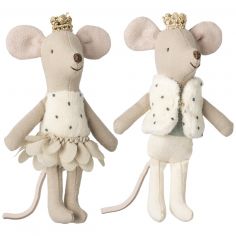 Jumeaux Royaux petit(e) sœur & frère souris dans leur boîte assortie