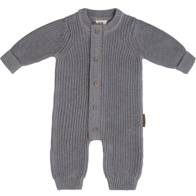 Grenouillère en maille de coton bio Soul gris (1 mois) Baby's Only