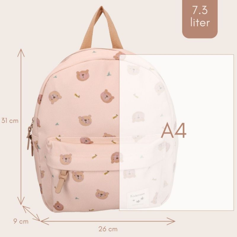Sac à dos enfant Little Story Oursons beige (31 cm) Kidzroom Ambiance 6