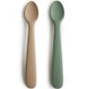 Lot de 2 cuillères en silicone Natural/Dried thyme - Mushie
