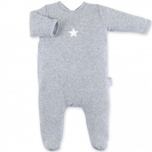Pyjama léger en terry Stary mixed grey (1-3 mois : 50 à 60 cm)  par Bemini