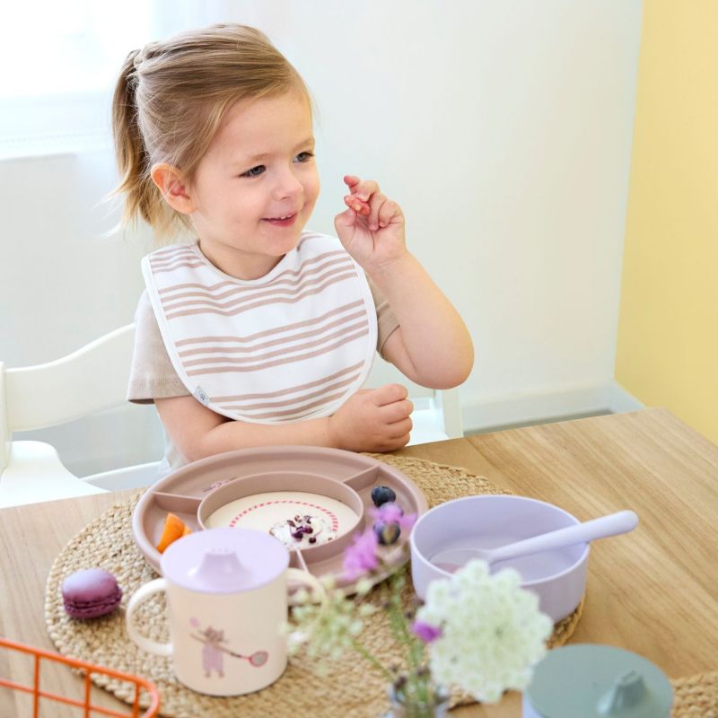 Lot de 5 bavoirs coton bio Tiny Team Chat Lässig Ambiance 5