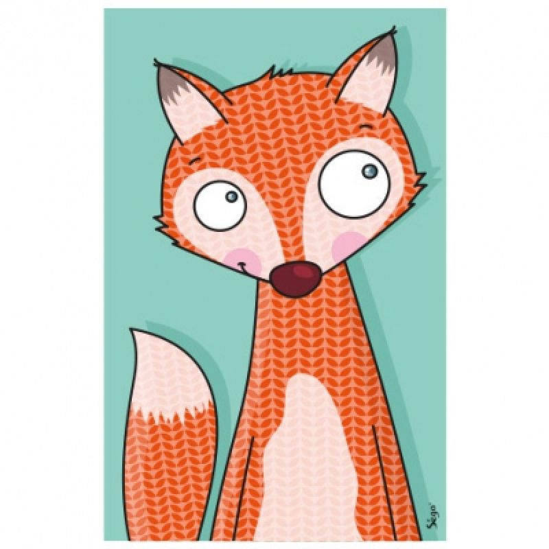 Tableau renard (14 x 22 cm) Série-Golo