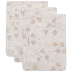 Lot de 3 gants de toilette en gaze de coton Leafy Dreams - Jollein