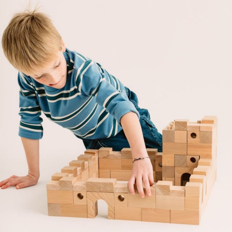 Blocs de construction en bois FSC Brick A Block Builder (59 pièces) Sarbakane Ambiance 2
