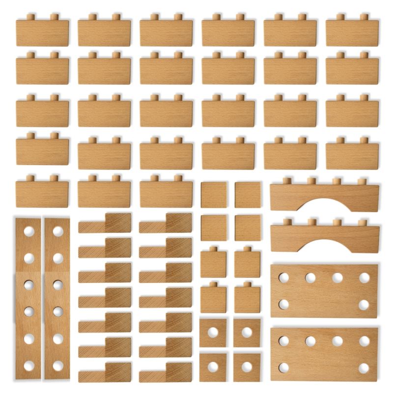 Blocs de construction en bois FSC Brick A Block Builder (59 pièces) Sarbakane Produit 3