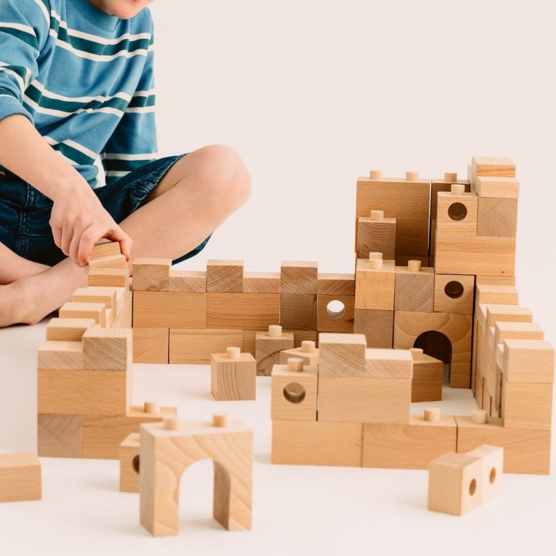 Blocs de construction en bois FSC Brick A Block Builder (59 pièces) Sarbakane Ambiance 8