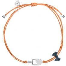 Bracelet cordon corail Mini Coquine glace (argent 925°)  par Coquine