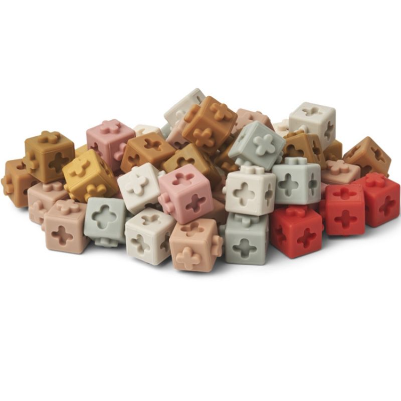 Blocs de construction en silicone Dusty raspberry multi mix (50 blocs) Liewood