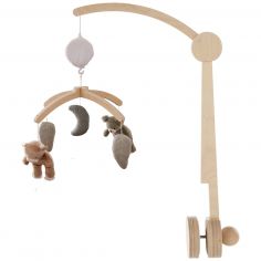 Mobile musical avec bras en bois Orso et Fluffy - Noukie's
